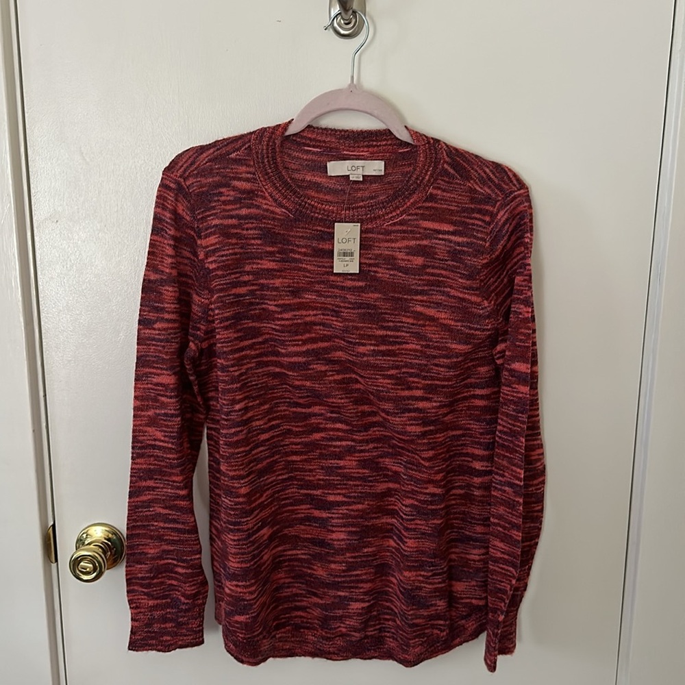 NWT LOFT mauve/berry/purple space-dye knit sweater